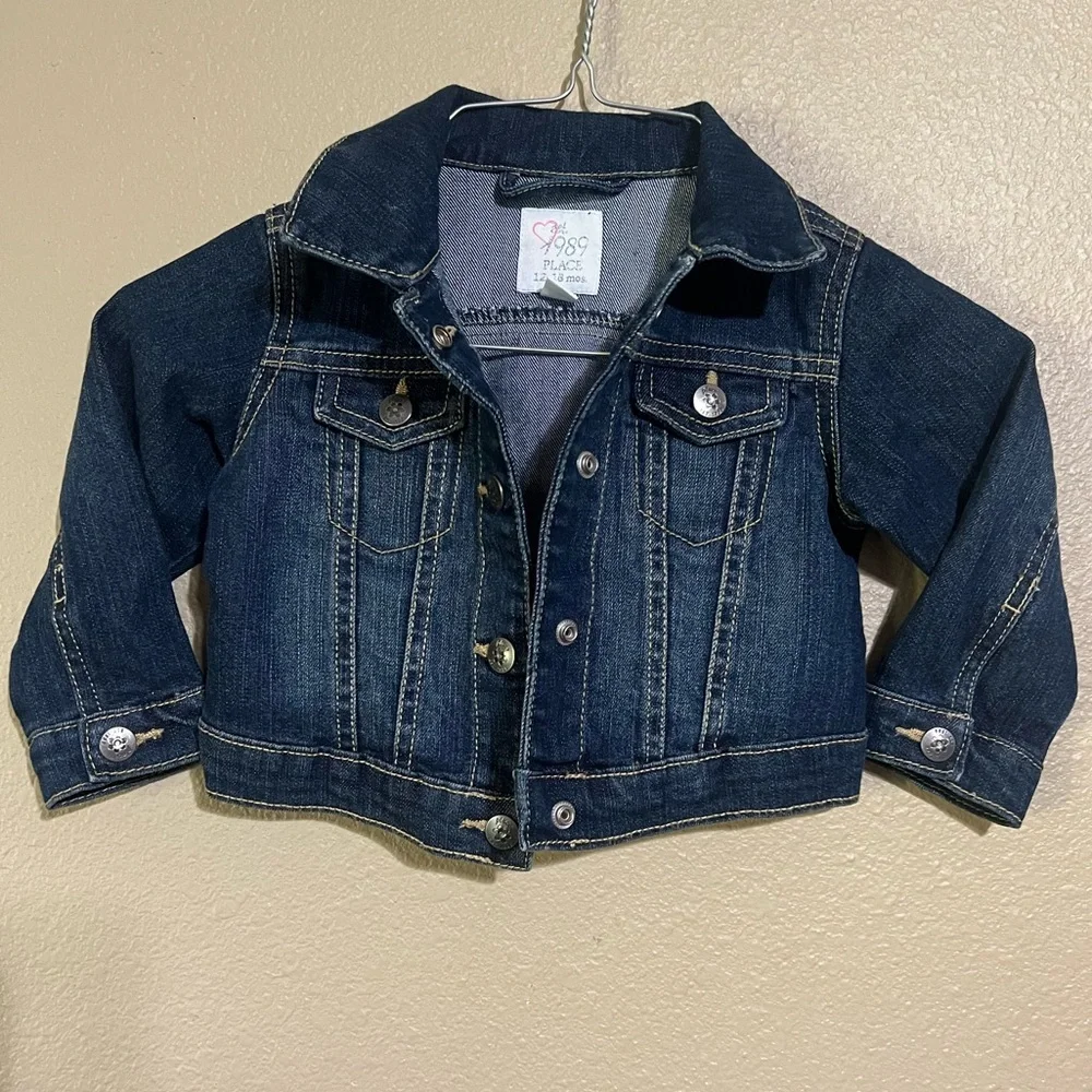 The Children's Place Blue Jean Jacket Classic Style Girls 12-18Mos